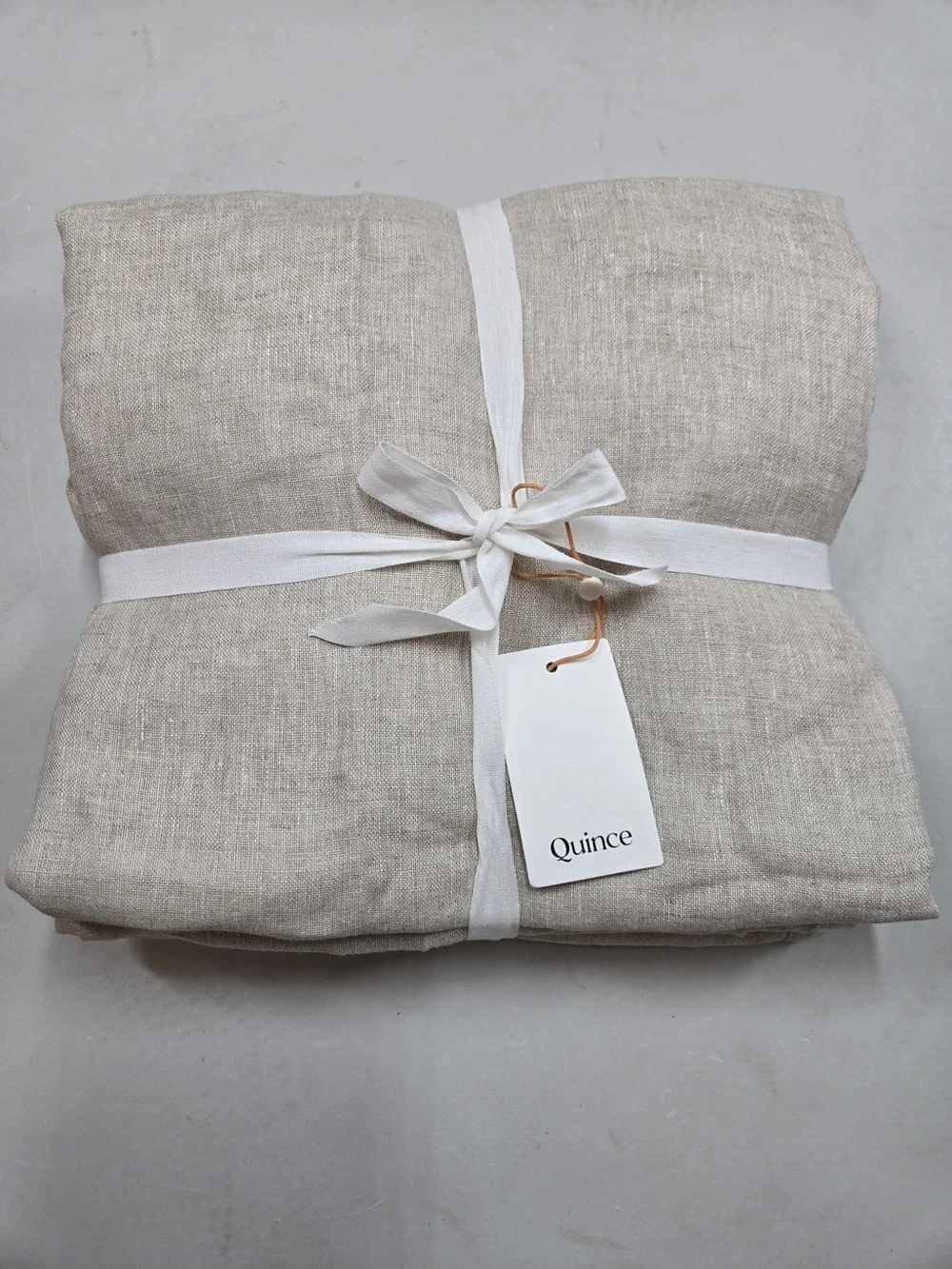 NWT QUINCE Set Of 2 48x96 European Linen Sheer Curtains Flax 9499